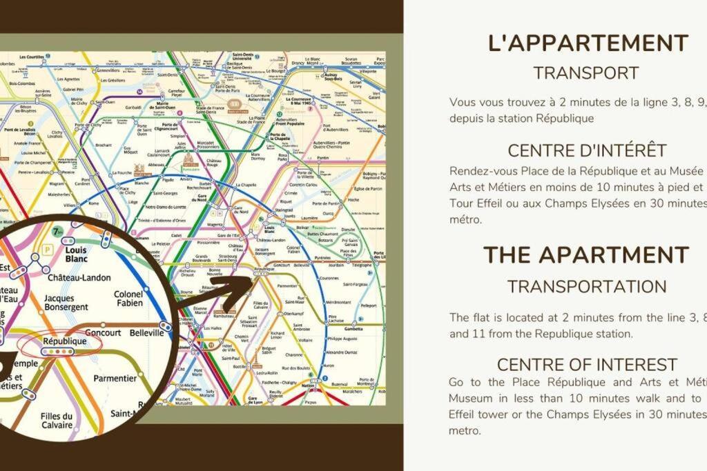 Appart 4Pers#1 Bedroom#Republique#Paris 3 Bagian luar foto